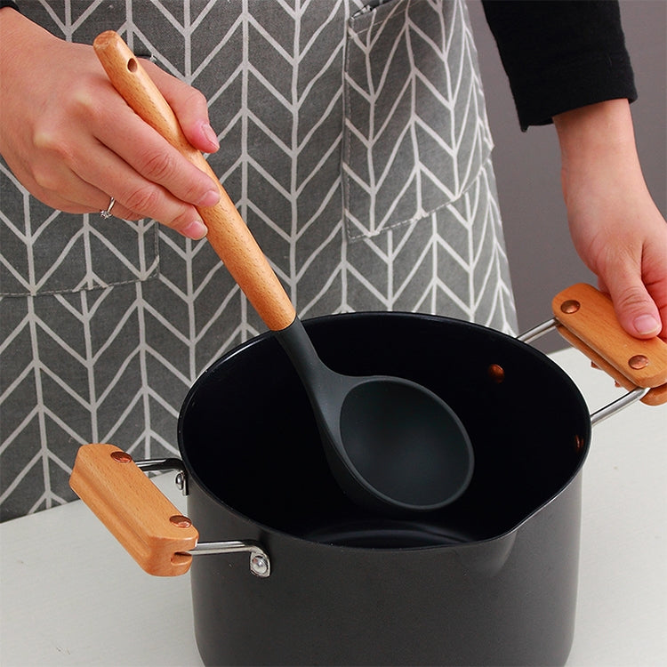kn020 9 in 1 B Version Wooden Handle Silicone Non-stick Spatula Spoon Kitchen Tool Set, B Version