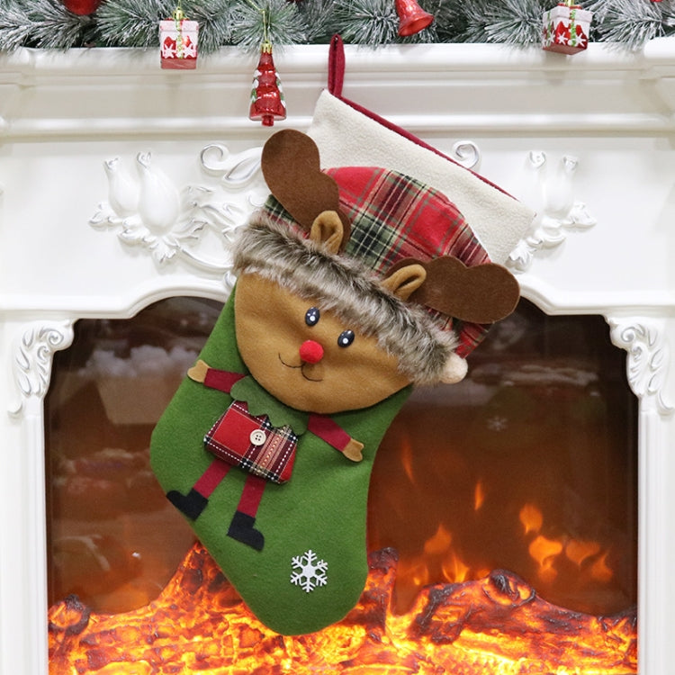 Christmas Ornament Decoration Christmas Stocking Gift Bag Pendant, Santa Claus, Elk, Snowman