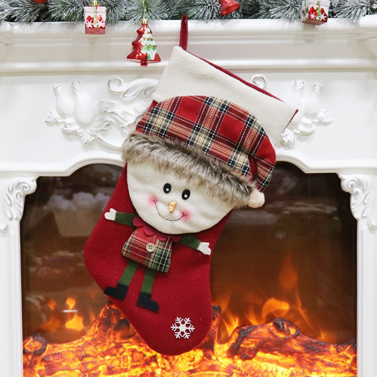 Christmas Ornament Decoration Christmas Stocking Gift Bag Pendant, Santa Claus, Elk, Snowman
