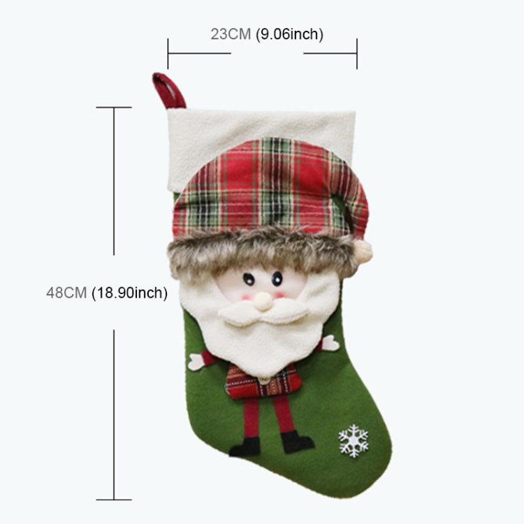 Christmas Ornament Decoration Christmas Stocking Gift Bag Pendant, Santa Claus, Elk, Snowman