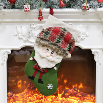 Christmas Ornament Decoration Christmas Stocking Gift Bag Pendant, Santa Claus, Elk, Snowman