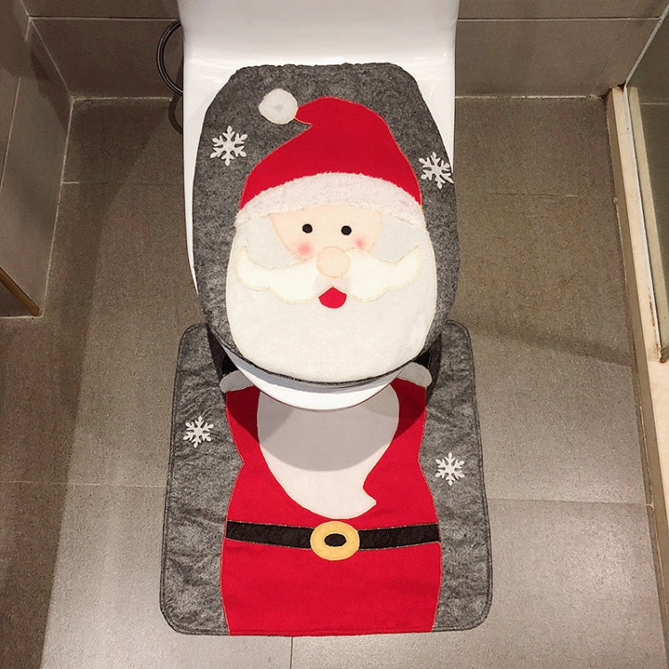 2 in 1 Christmas Decoration Toilet Set, Snowman, Elk