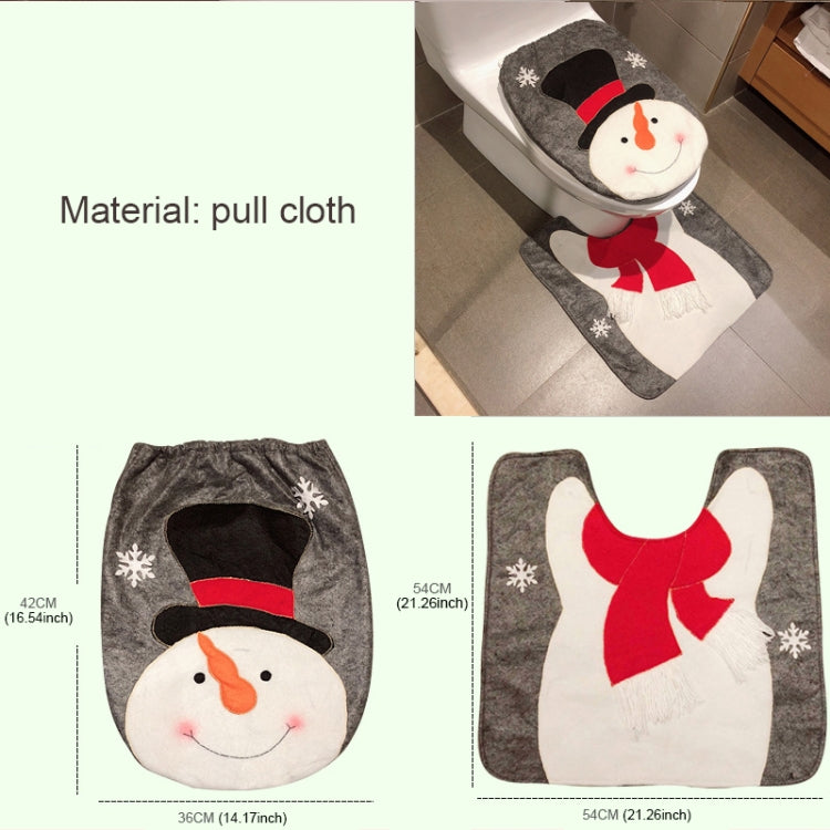 2 in 1 Christmas Decoration Toilet Set, Snowman, Elk