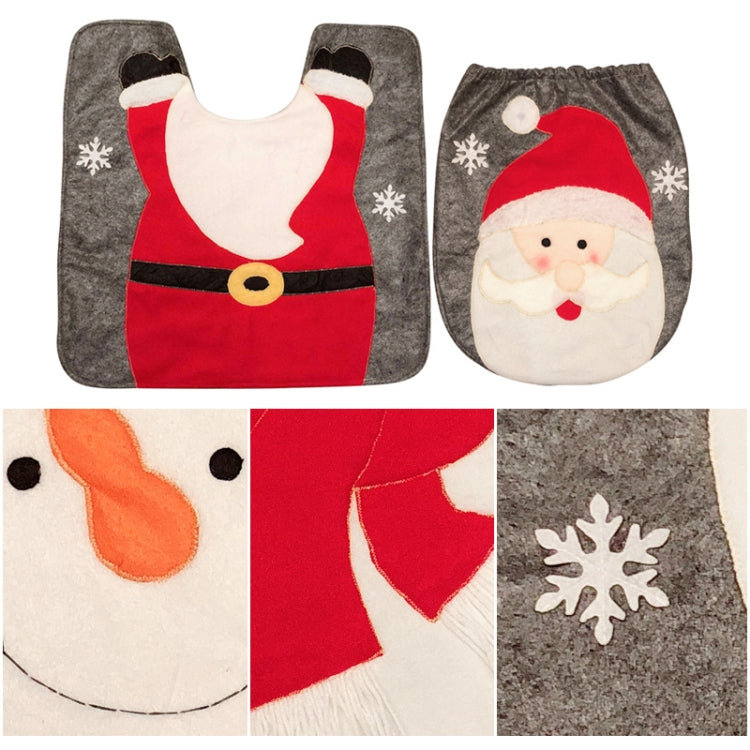 2 in 1 Christmas Decoration Toilet Set, Snowman, Elk