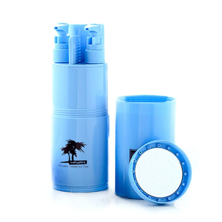 Creative 5 in 1 Portable Gargle Cup Shampoo Sub-Bottle Comb Make-up Mirror Travel Wash Kits, Standard Sets, 5 in 1