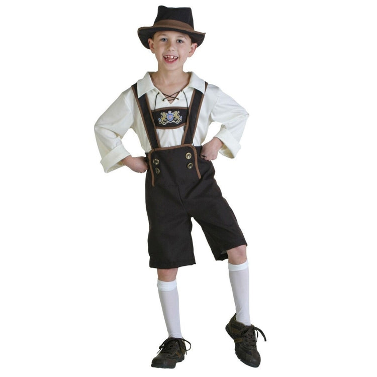 Halloween Costume Children Beer Costume Oktoberfest Suits England Style Cosplay, Size:S, Waistline: 68cm, Dress Length: 53cm, Long Pants: 40cm, Suggested Height:115-125cm, Size: S Children