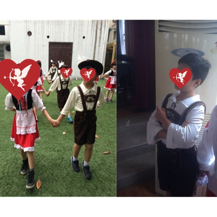 Halloween Costume Children Beer Costume Oktoberfest Suits England Style Cosplay, Size:S, Waistline: 68cm, Dress Length: 53cm, Long Pants: 40cm, Suggested Height:115-125cm, Size: S Children