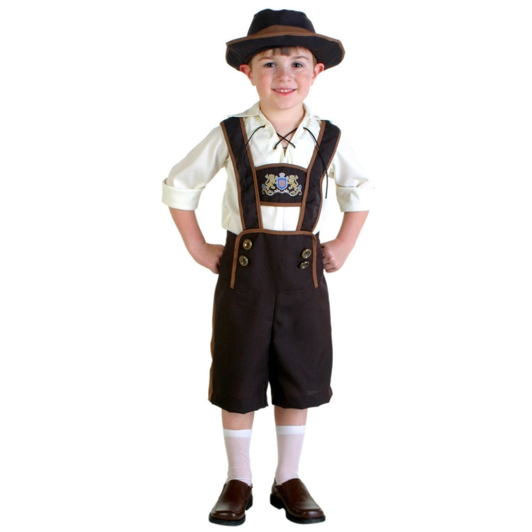 Halloween Costume Children Beer Costume Oktoberfest Suits England Style Cosplay, Size:XL, Waistline: 80cm, Dress Length: 62cm, Long Pants: 49cm, Suggested Height:145-160cm, Size: XL Children