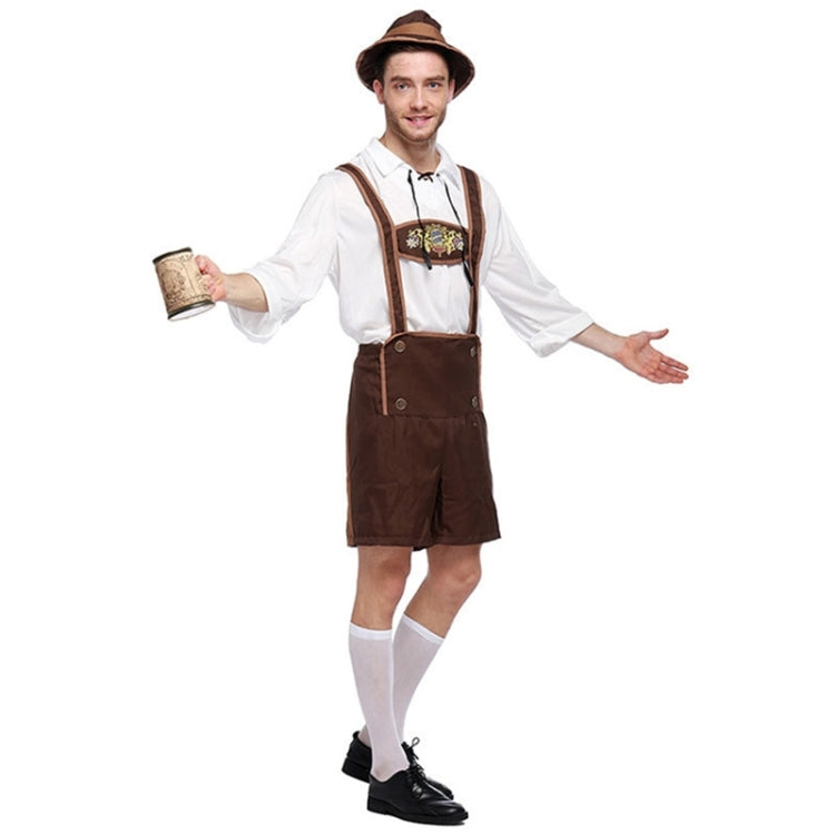 Halloween Costume Men Beer Costume Oktoberfest Suits England Style Stage Performance Cosplay Clothing, Size:L, Bust: 100cm, Waistline: 99cm, Clothes Length: 69cm, Long Pants: 50cm, Size: L Adult