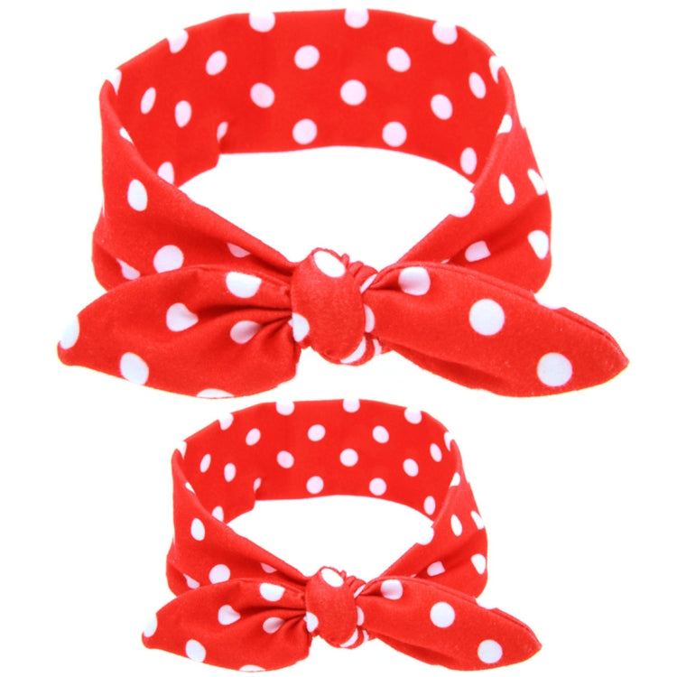2 in 1 Printed Rabbit Ear Mom Baby Hair Band Set, HC6404A, HC6404B, HC6404C, HC6404D, HC6404E, HC6404F