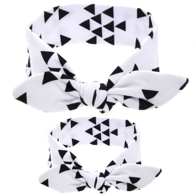 2 in 1 Printed Rabbit Ear Mom Baby Hair Band Set, HC6404A, HC6404B, HC6404C, HC6404D, HC6404E, HC6404F