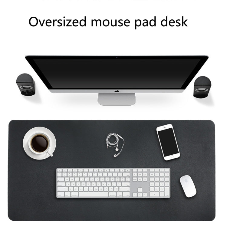 Multifunction Business Double Sided PU Leather Mouse Pad Keyboard Pad Table Mat Computer Desk Mat, Size: 90 x 45cm, Size: 90 x 45cm(Black Red), Size: 90 x 45cm, Size: 90 x 45cm(Green + Silver), Size: 90 x 45cm(Blue + Yellow), Size: 90 x 45cm(Silver Grey)