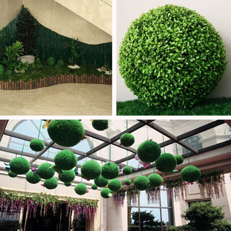 Artificial Aglaia Odorata Plant Ball Topiary Wedding Event Home Outdoor Decoration Hanging Ornament, Diameter: 14.7 inch, 14.7 inch