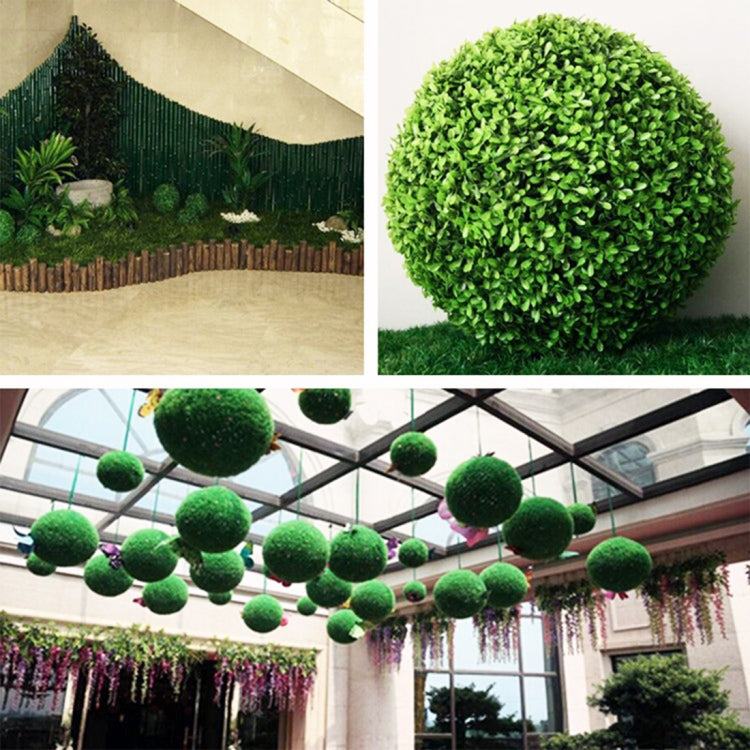 Artificial Green Eucalyptus Plant Ball Topiary Wedding Event Home Outdoor Decoration Hanging Ornament, Diameter: 15 inch, 15 inch