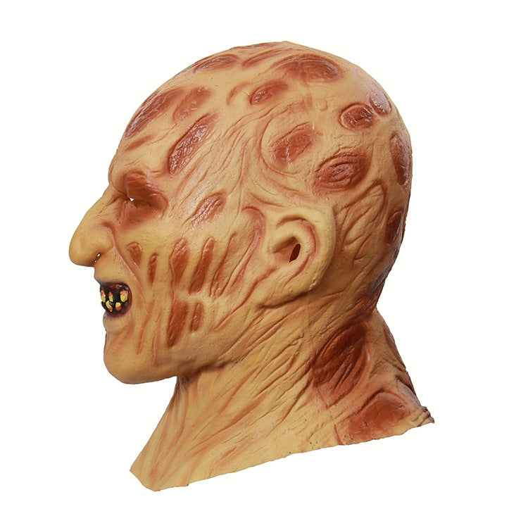Halloween Festival Party Latex Burn Face Mask Skeleton Frightened Mask Headgear, Burn Face Mask Skeleton