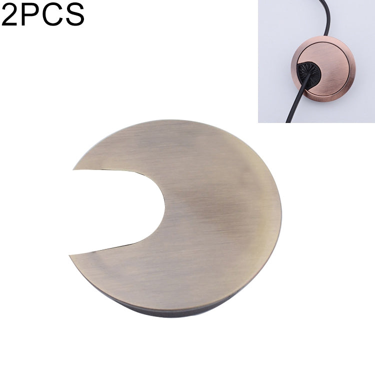 2 PCS Desk Computer Desktop Zinc Alloy Round Threading Box Hole Cover, Hole Diameter: 35mm (Bright Gold), 35mm Brushed Steel, 35mm Bright Gold, 35mm Green Bronze, 35mm Red Bronze, 35mm Matte Black, 35mm Matte Silver