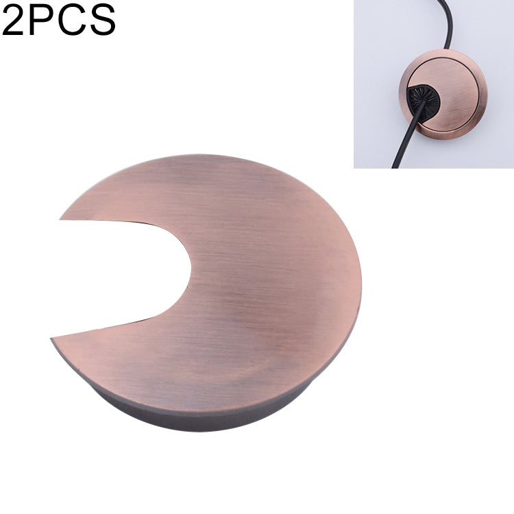 2 PCS Desk Computer Desktop Zinc Alloy Round Threading Box Hole Cover, Hole Diameter: 35mm (Bright Gold), 35mm Brushed Steel, 35mm Bright Gold, 35mm Green Bronze, 35mm Red Bronze, 35mm Matte Black, 35mm Matte Silver