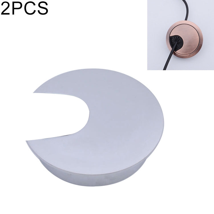 2 PCS Desk Computer Desktop Zinc Alloy Round Threading Box Hole Cover, Hole Diameter: 35mm (Bright Gold), 35mm Brushed Steel, 35mm Bright Gold, 35mm Green Bronze, 35mm Red Bronze, 35mm Matte Black, 35mm Matte Silver