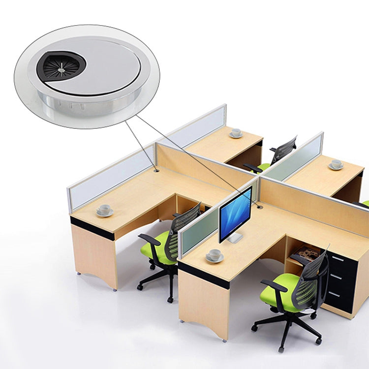 2 PCS Desk Computer Desktop Zinc Alloy Round Threading Box Hole Cover, Hole Diameter: 35mm (Bright Gold), 35mm Brushed Steel, 35mm Bright Gold, 35mm Green Bronze, 35mm Red Bronze, 35mm Matte Black, 35mm Matte Silver