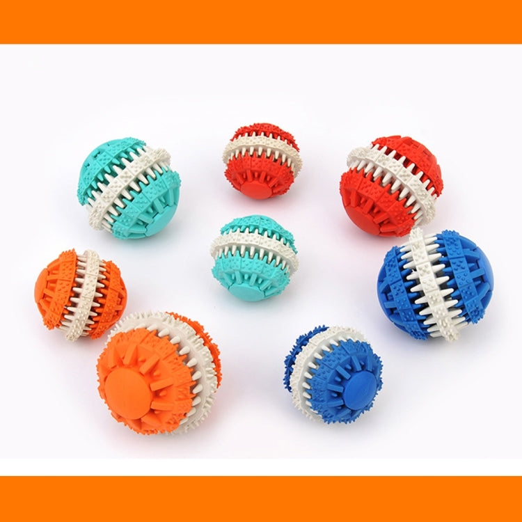 Dog Toy Balls for Pets Tooth Cleaning Chewing Toys Balls of Non-Toxic Soft Rubber , Small Size, Small Size (Orange)