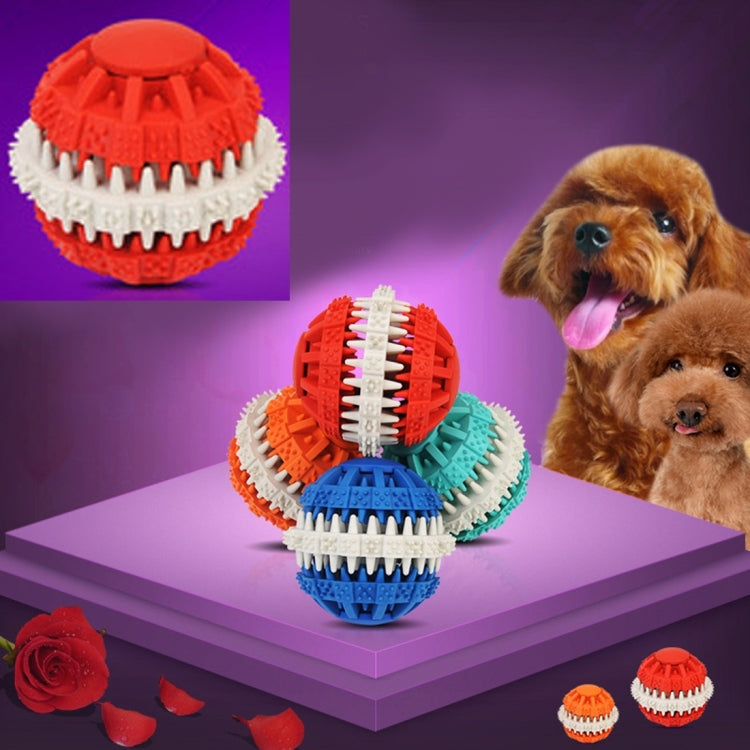 Dog Toy Balls for Pets Tooth Cleaning Chewing Toys Balls of Non-Toxic Soft Rubber , Small Size, Small Size (Orange)