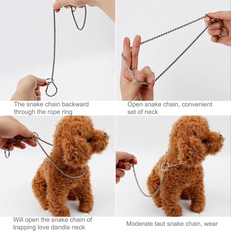 50cm x 3mm Pet P Chain Pet Collars Pet Neck Strap Dog Neckband Snake Chain Dog Chain Dog Collar, 50cm x 3mm