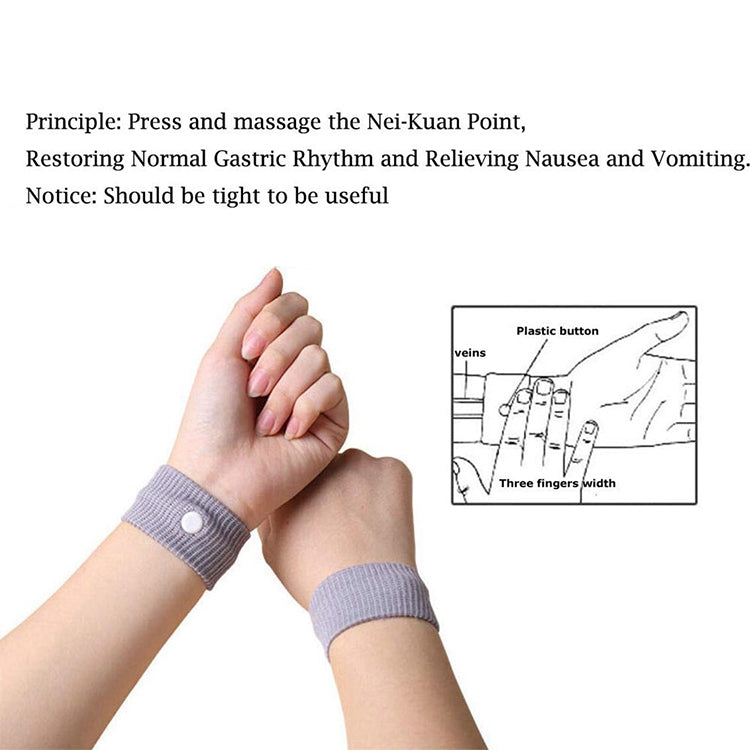 Physical Method Carsickness Prevention Antiemetic Polyester Wristband, One Pair, Pink, Green, Grey, Blue, Red, White, Yellow, Black, Orange