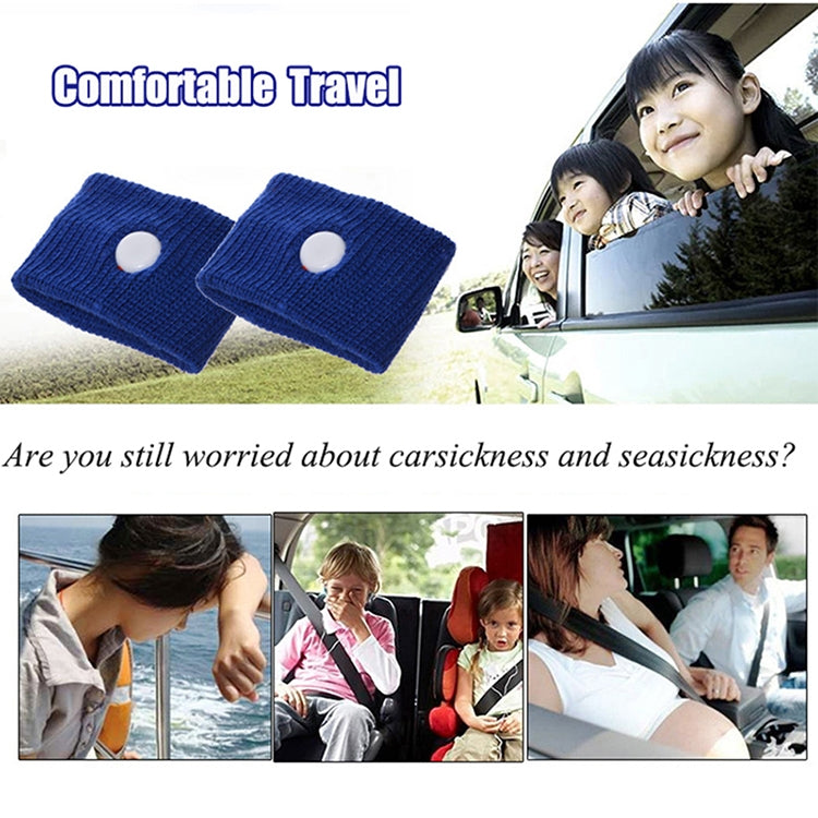 Physical Method Carsickness Prevention Antiemetic Polyester Wristband, One Pair, Pink, Green, Grey, Blue, Red, White, Yellow, Black, Orange
