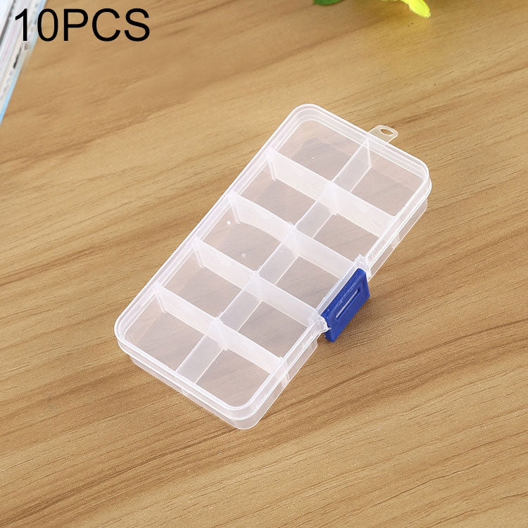 10 PCS Removable Grid Plastic Box Organizer for Jewelry Earring Fishing Hook Small Accessories, Size: Small, 10 Slots, 10 Slots (Pink+Blue), 10 Slots (Orange + blue), 10 Slots (Purple+Blue), 10 Slots  (White+Pink), 10 Slots  (White+Blue)
