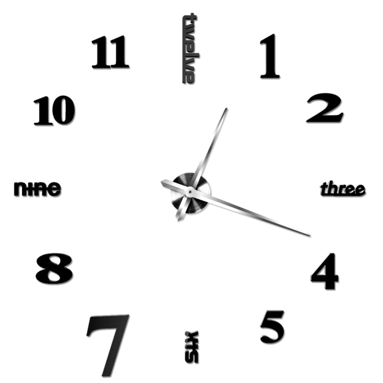 Creative 3D Mirror DIY Wall Sticker Clock, Size: 120*120cm, Size: 120*120cm(Black), Size: 120*120cm(Blue), Size: 120*120cm(Red), Size: 120*120cm(White), Size: 120*120cm(Yellow)