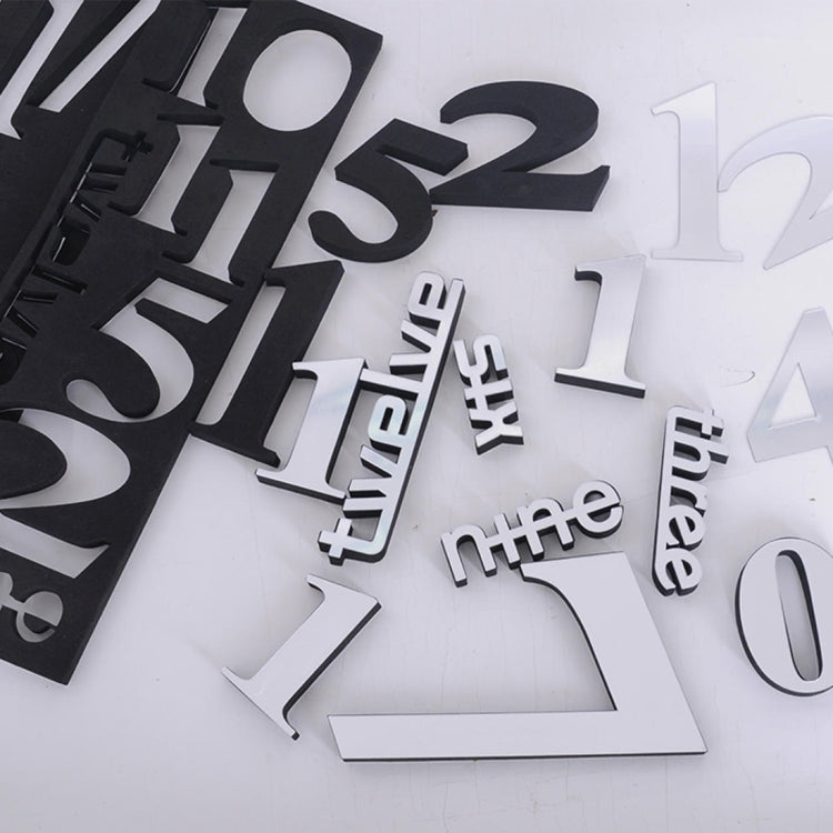Creative 3D Mirror DIY Wall Sticker Clock, Size: 120*120cm, Size: 120*120cm(Black), Size: 120*120cm(Blue), Size: 120*120cm(Red), Size: 120*120cm(White), Size: 120*120cm(Yellow)