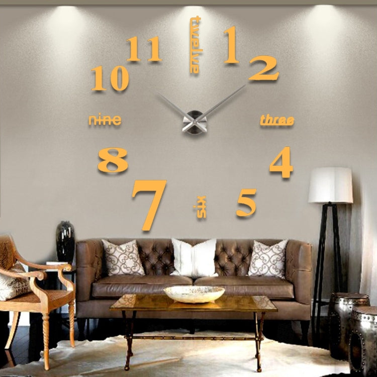 Creative 3D Mirror DIY Wall Sticker Clock, Size: 120*120cm, Size: 120*120cm(Black), Size: 120*120cm(Blue), Size: 120*120cm(Red), Size: 120*120cm(White), Size: 120*120cm(Yellow)