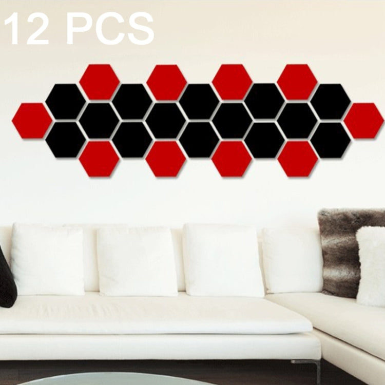 12 PCS 3D Hexagonal Mirror Wall Stickers Set, Size: 8*8cm, Size: 8*8cm(Blue), Size: 8*8cm(Silver), Size: 8*8cm (Black), Size: 8*8cm(Gold)