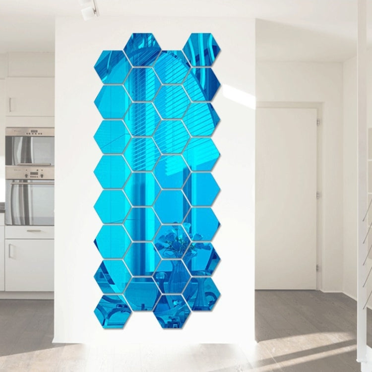 12 PCS 3D Hexagonal Mirror Wall Stickers Set, Size: 8*8cm, Size: 8*8cm(Blue), Size: 8*8cm(Silver), Size: 8*8cm (Black), Size: 8*8cm(Gold)