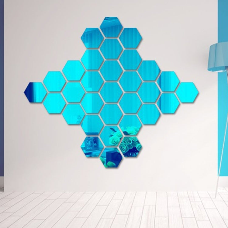 12 PCS 3D Hexagonal Mirror Wall Stickers Set, Size: 8*8cm, Size: 8*8cm(Blue), Size: 8*8cm(Silver), Size: 8*8cm (Black), Size: 8*8cm(Gold)