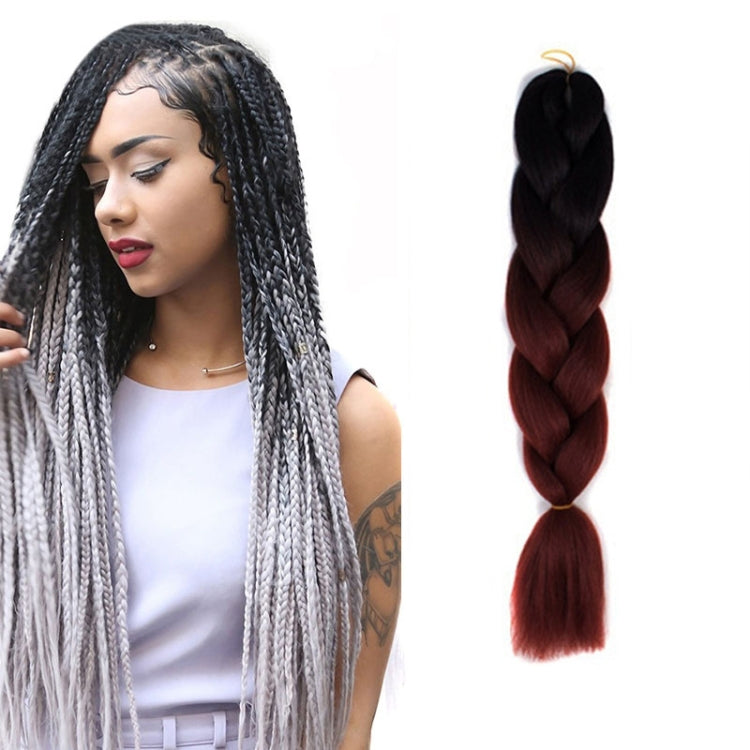Fashion Color Gradient Individual Braid Wigs Chemical Fiber Big Braids, Length: 60cm(04 Black+Red), 04, 05, 07, 09, 10, 11, 12, 13, 14, 19, 20, 22, 23, 24, 32, 33, 39, 40, 41, 48, 52, 53, 55, 57, 58, 60