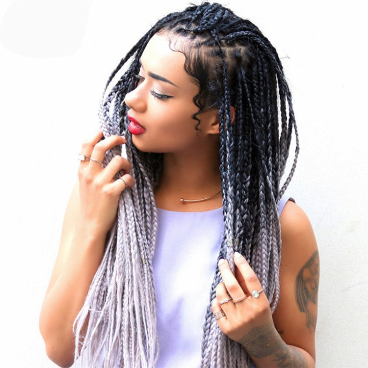 Fashion Color Gradient Individual Braid Wigs Chemical Fiber Big Braids, Length: 60cm(25 Black+Red+Yellow+White), 25, 30, 31