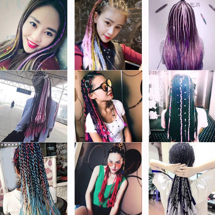 Fashion Color Gradient Individual Braid Wigs Chemical Fiber Big Braids, Length: 60cm(25 Black+Red+Yellow+White), 25, 30, 31