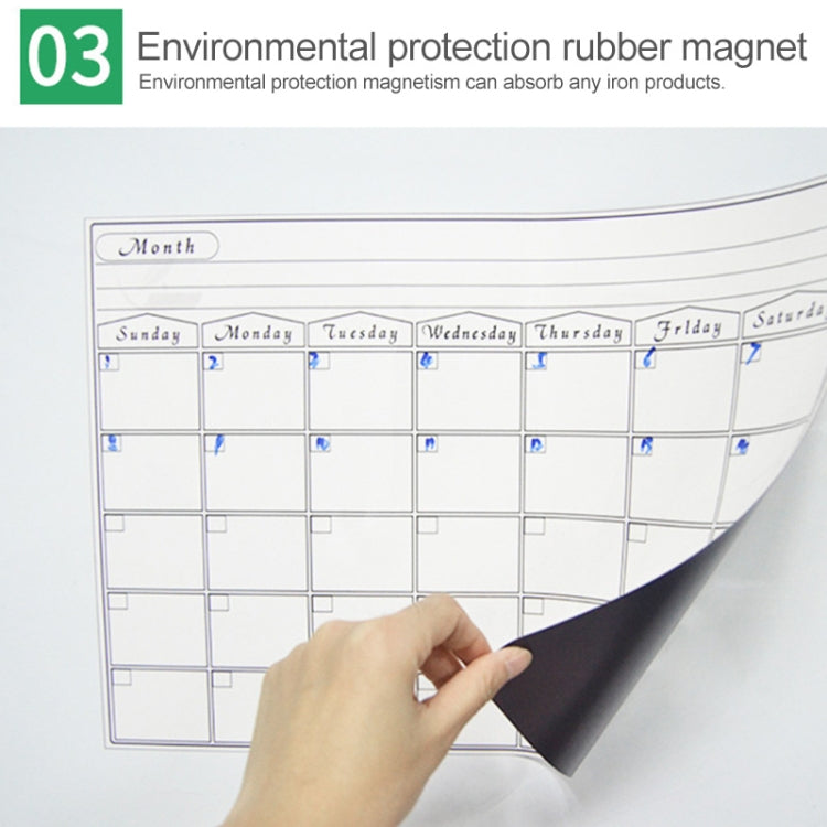 Magnetic Monthly Planner Refrigerator Magnet PET Magnetic Soft Whiteboard, Size: 29.7cm x 42cm, Monthly Plan