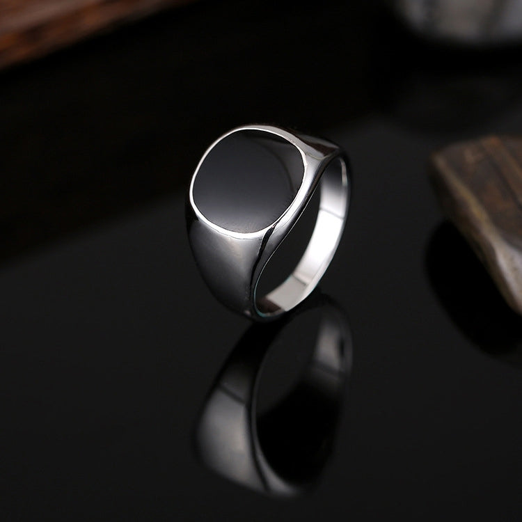 Europe and America Men Classic Alloy High Polished Drip Oil Style Ring, Size: 10, Diameter: 19.9mm, Perimeter: 62.4mm, 10