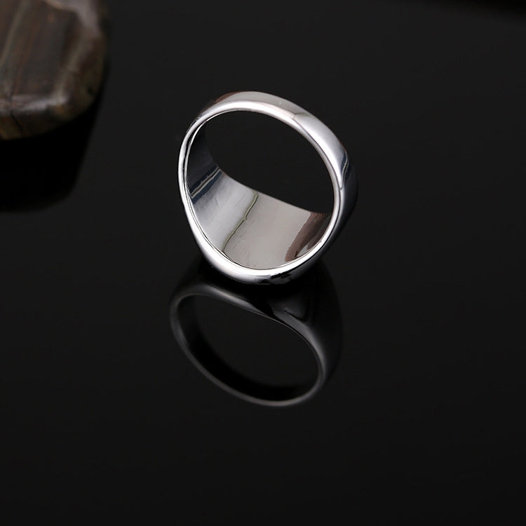 Europe and America Men Classic Alloy High Polished Drip Oil Style Ring, Size: 10, Diameter: 19.9mm, Perimeter: 62.4mm, 10