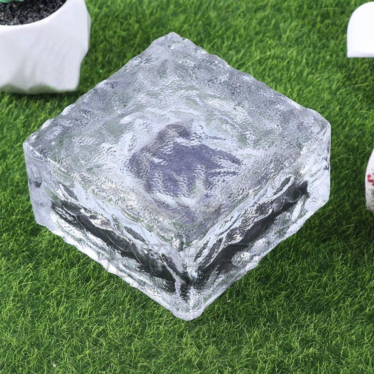 Solar Powered Square Tempered Glass Outdoor LED Buried Light Garden Decoration Lamp IP55 Waterproof，Size: 10 x 10 x 5.2cm, 10 x 10 x 5.2cm
