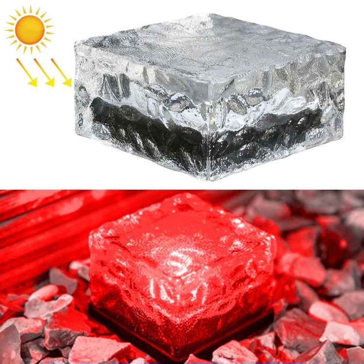 Solar Powered Square Tempered Glass Outdoor LED Buried Light Garden Decoration Lamp IP55 Waterproof，Size: 10 x 10 x 5.2cm, 10 x 10 x 5.2cm