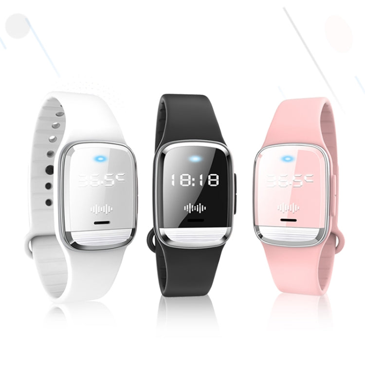 M20 Outdoor Ultrasonic Wave Mosquito Repellent Wristband with Clock & Body Temperature Test, M20 (White), M20 (Black), M20 (Pink)