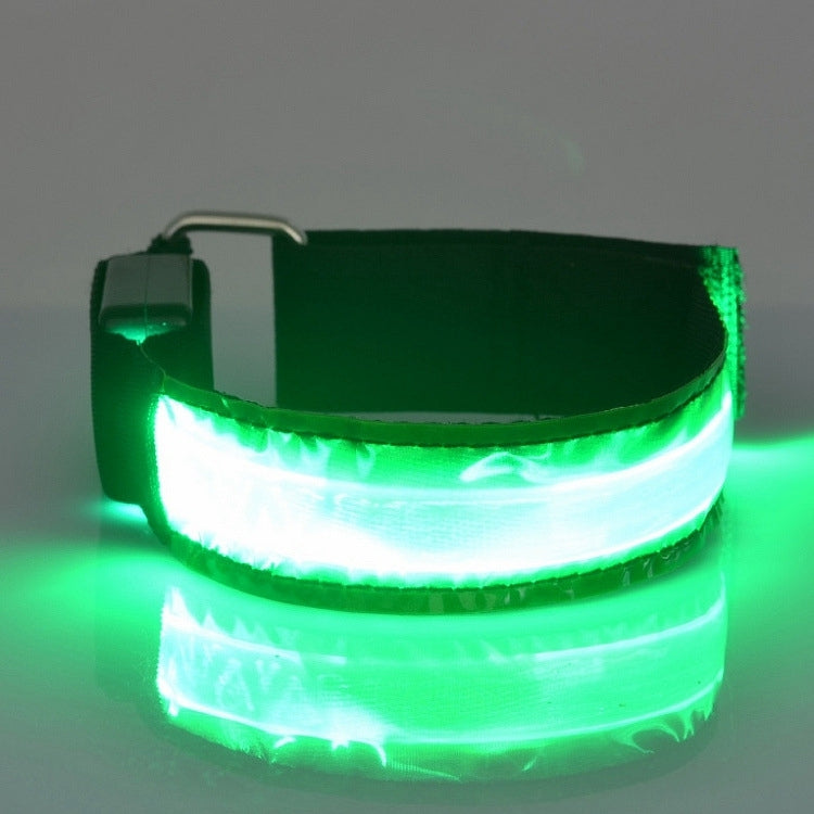 LED Flash Safety Reflective Nylon Light Battery Sports Wrist Belt, Battery Green, Battery Blue, Battery Red, Battery Yellow