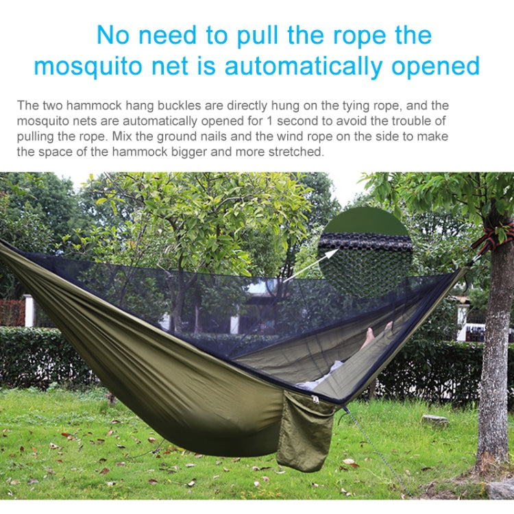 Portable Outdoor Parachute Hammock with Mosquito Nets, Army Green, Black, Dark Blue + Baby Blue, Pink Blue, Green, Blue