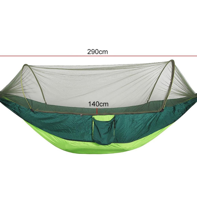 Portable Outdoor Camping Full-automatic Nylon Parachute Hammock with Mosquito Nets, Size : 290 x 140cm, 290x140cm Camouflage, 290x140cm Army Green, 290x140cm Black, 290x140cm Dark Blue, 290x140cm Dark Green, 290x140cm Pink Blue, 290x140cm Green        ...