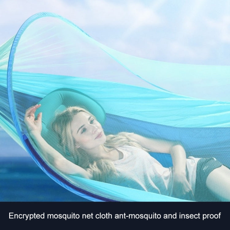 Portable Outdoor Camping Full-automatic Nylon Parachute Hammock with Mosquito Nets, Size : 290 x 140cm, 290x140cm Camouflage, 290x140cm Army Green, 290x140cm Black, 290x140cm Dark Blue, 290x140cm Dark Green, 290x140cm Pink Blue, 290x140cm Green        ...