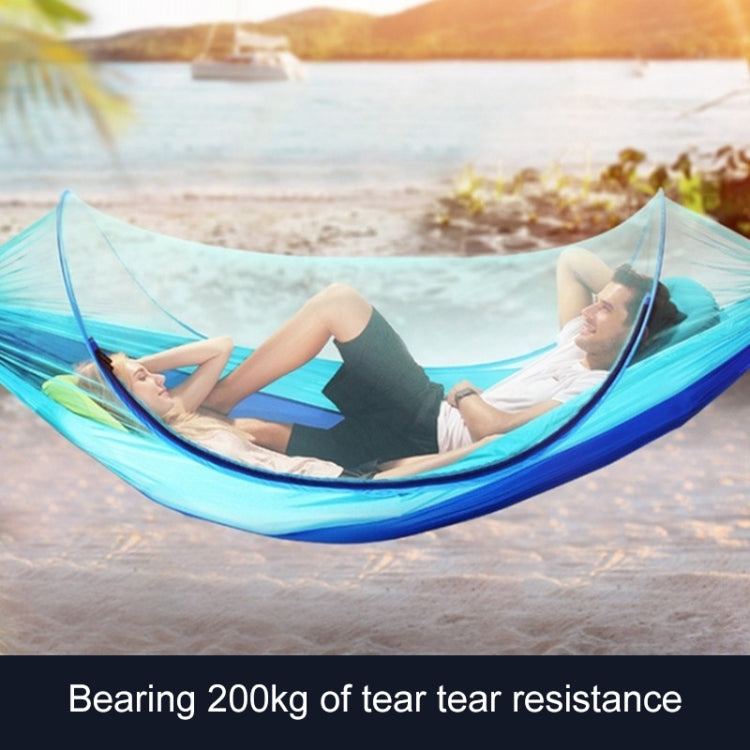Portable Outdoor Camping Full-automatic Nylon Parachute Hammock with Mosquito Nets, Size : 290 x 140cm, 290x140cm Camouflage, 290x140cm Army Green, 290x140cm Black, 290x140cm Dark Blue, 290x140cm Dark Green, 290x140cm Pink Blue, 290x140cm Green        ...