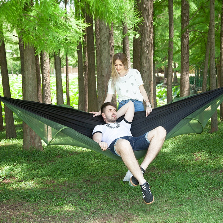 Portable Outdoor Camping Full-automatic Nylon Parachute Hammock with Mosquito Nets, Size : 290 x 140cm, 290x140cm Camouflage, 290x140cm Army Green, 290x140cm Black, 290x140cm Dark Blue, 290x140cm Dark Green, 290x140cm Pink Blue, 290x140cm Green        ...